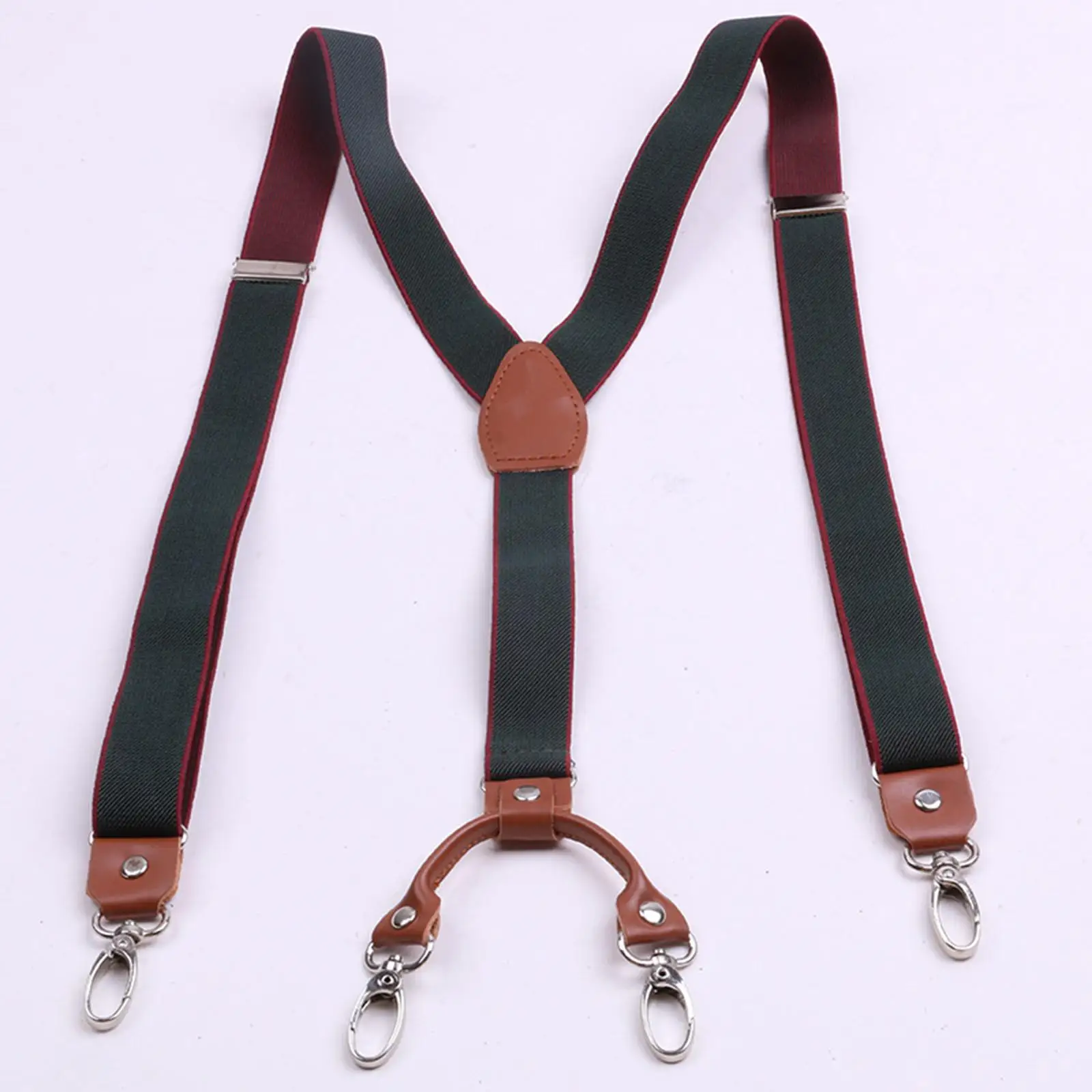 Men`s Suspenders with 4 Swivel Hooks Elastic Y Shaped Adjustable Heavy Duty 1 inch Wide Belt Loops  Mens Womens Casual for Work