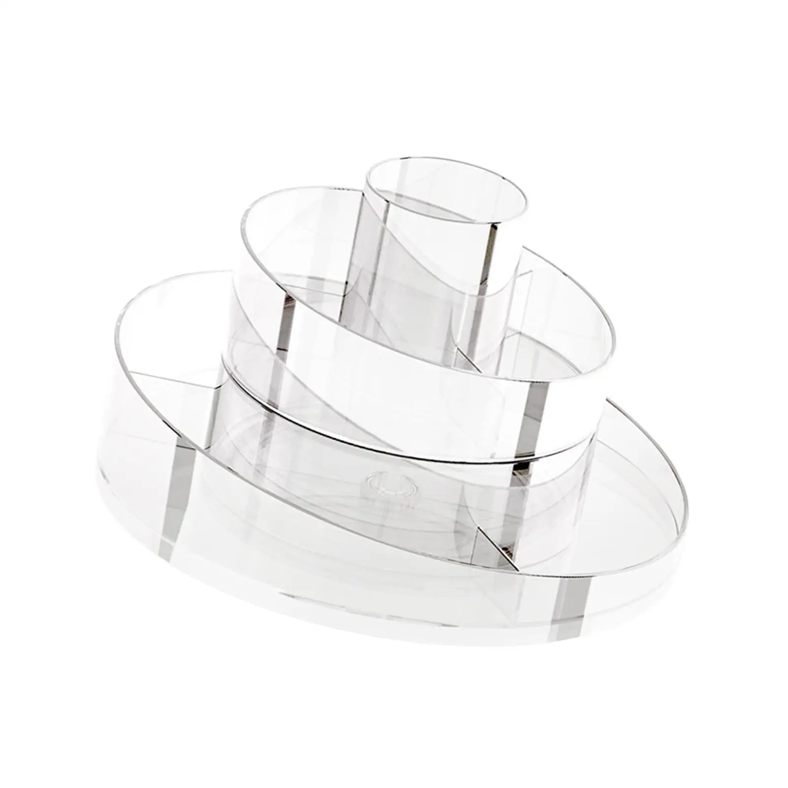Counter 360 Degree Revolving Clear Makeup Brushes Display Case Organizer