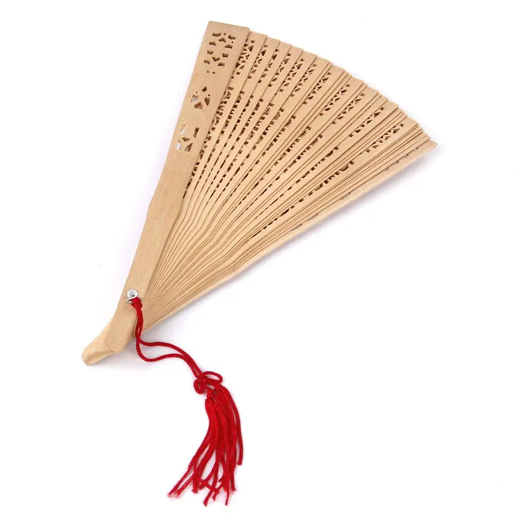 New Hot Sale Chinese Japanese Sandalwood Hand Fan Wooden Scented for Wedding Party Gift