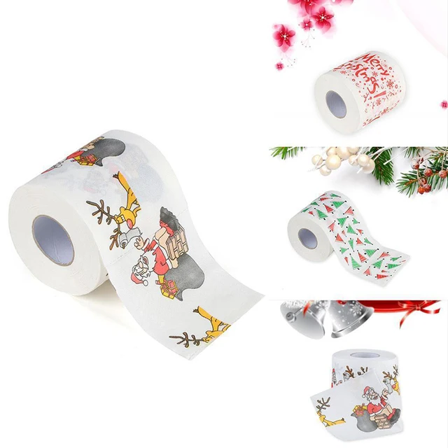 Topi Christmas Toilet Paper Santa Deep in Love Designer 1 Roll of TP