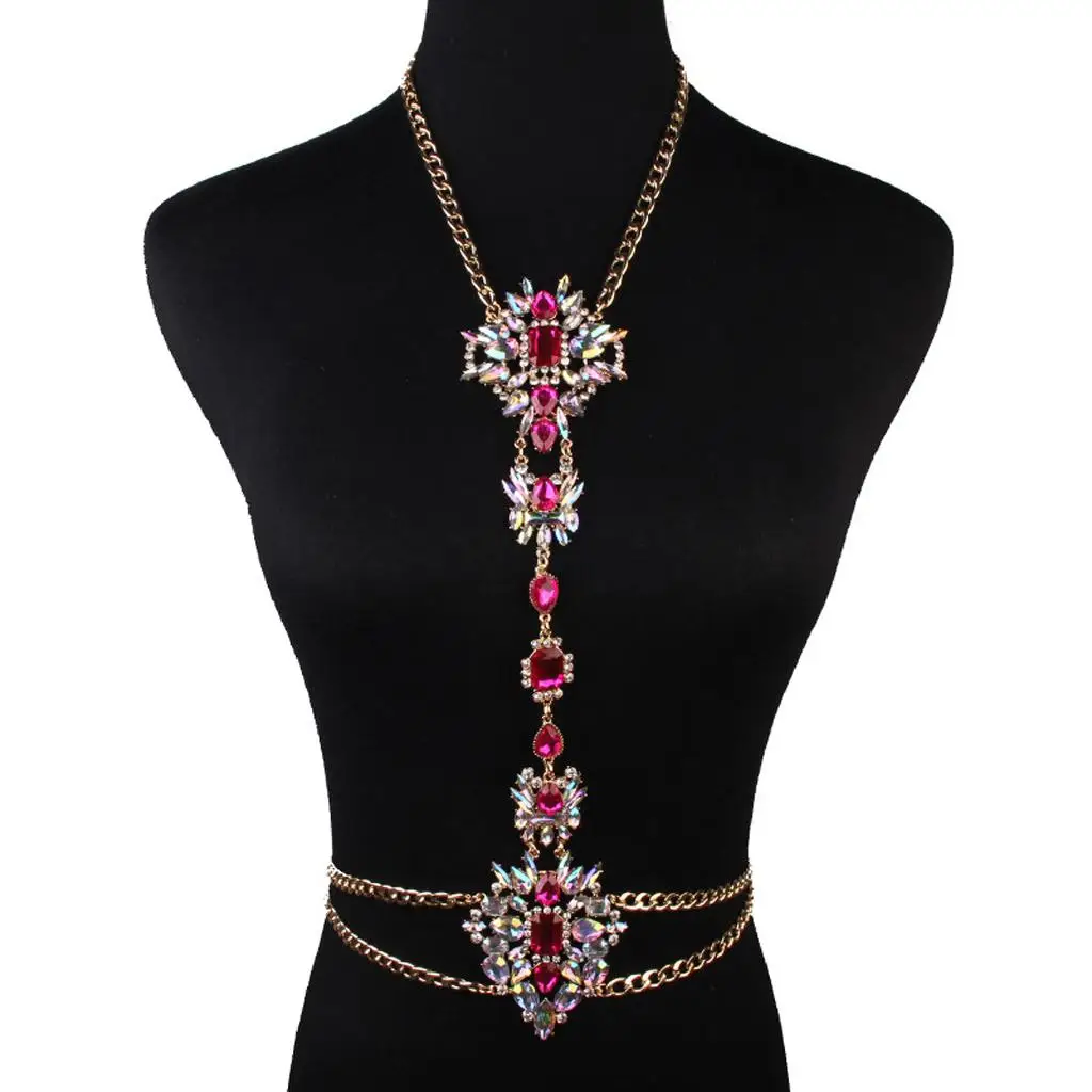  Crossover Body Belly Waist Chain Harness Necklace Night Party