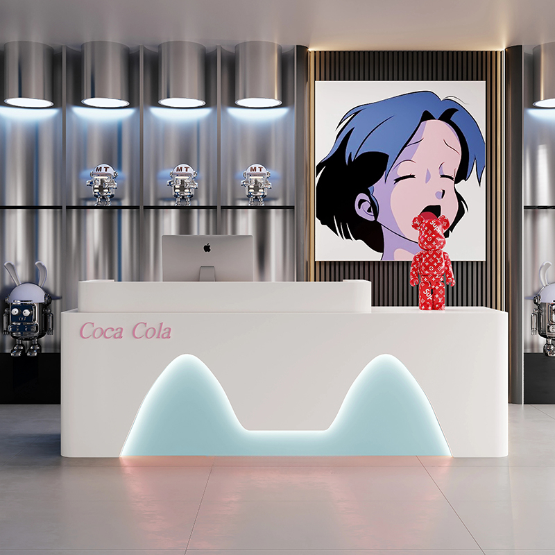 Description Picture 4 of itemExecutive White Reception Desk Drawers Desktop Computer Writing Reception Desk Service Scrivania Per Cameretta Salon Furniture