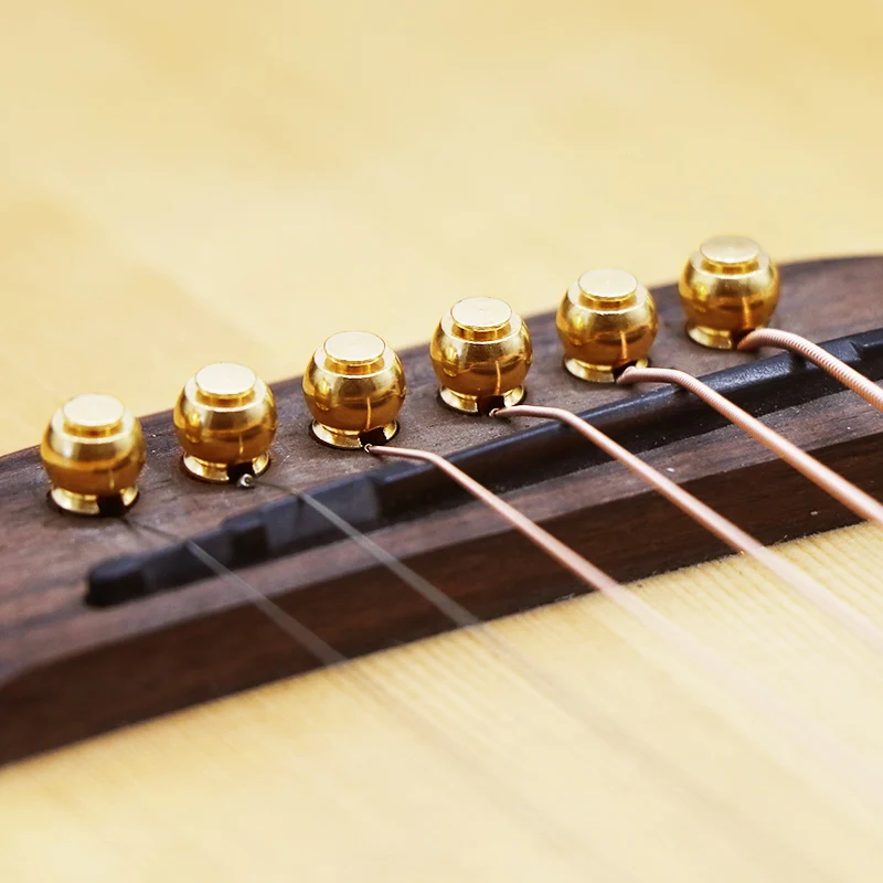 6 Teile/los Gitarre Saiten Nagel Metall Akustische Gitarre Bridge Pins Messing Gitarre Saiten Festen Kegel String Pins String mutter Nägel – Detail 4