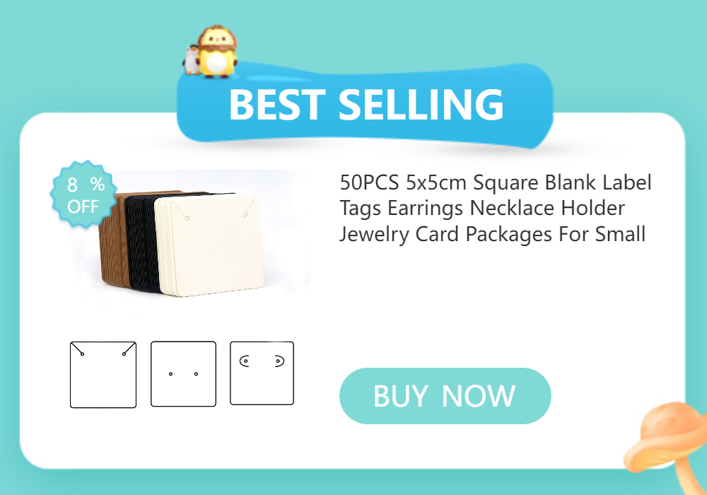 50PCS 5x5cm Square Blank Label Tags Earrings Necklace Holder Jewelry Card Packages For Small Business DIY Accessories Supplies
