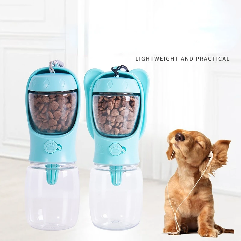 Portable Dog Cat Water Bottle with Storage Food and Water Container for Puppy Pets Feeder Bowl Outdoor Travel Pet Drinking Bowls