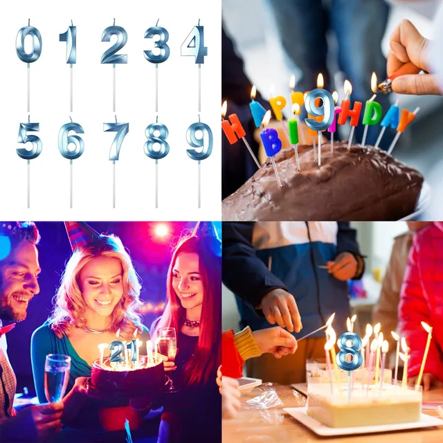 Bougies de gâteau en forme de chiffres d'anniversaire, multicolores, 0 1 2  3 4 5 6 7 8 9, pour enfants filles garçons, fournitures de décoration de  fête pour bébé - AliExpress