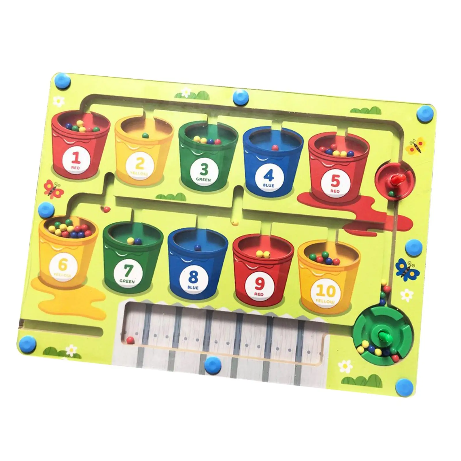 Magnetic Colour and Number Maze Fine Motor Skills Toys Learning Educational Sorting Toy Activities Travel Toys Color Bead Maze