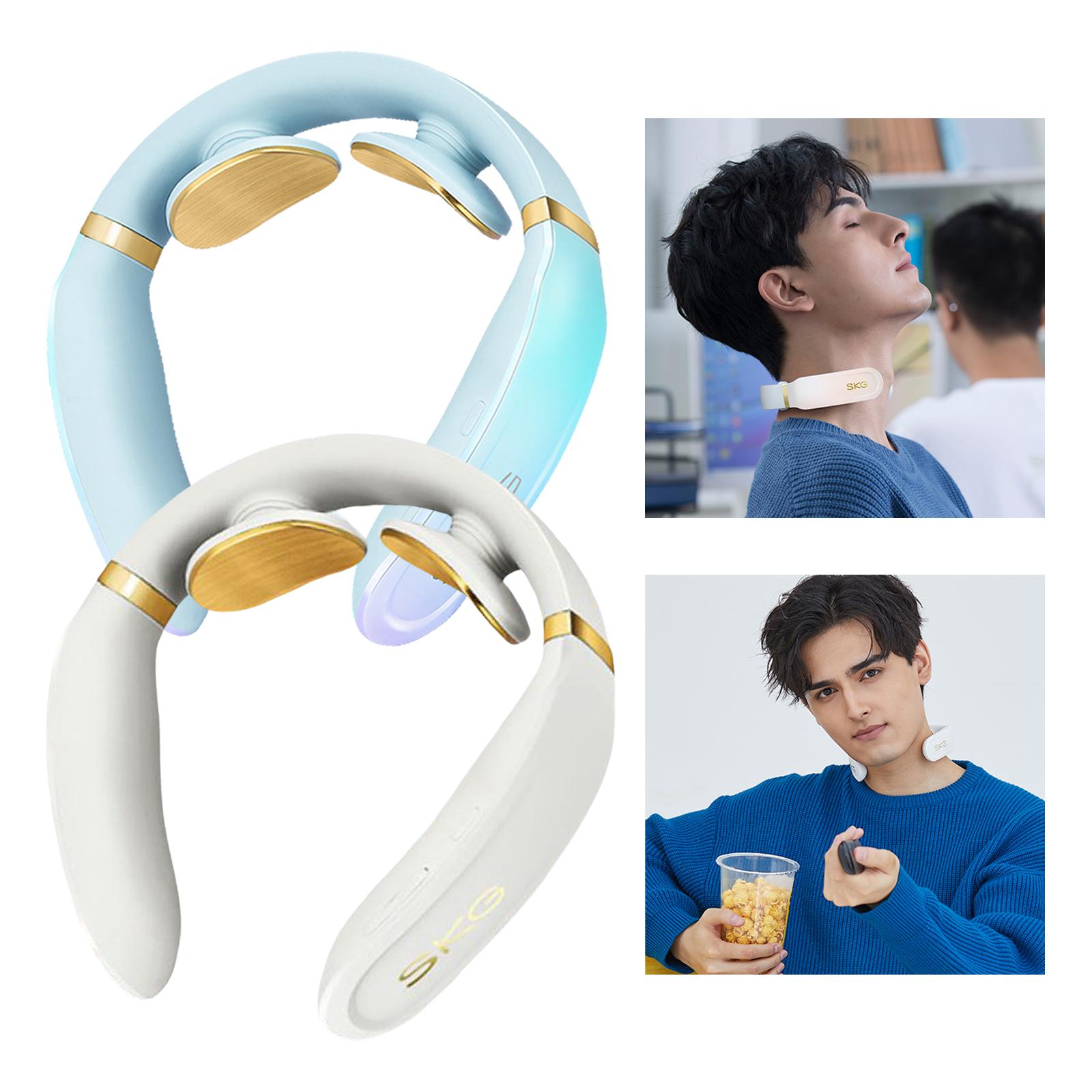 Skg Neck Massager with Heat 4 Modes Heated Portable Handsfree Intelligent Cordless 3 Heating Neck Massage Device for Home