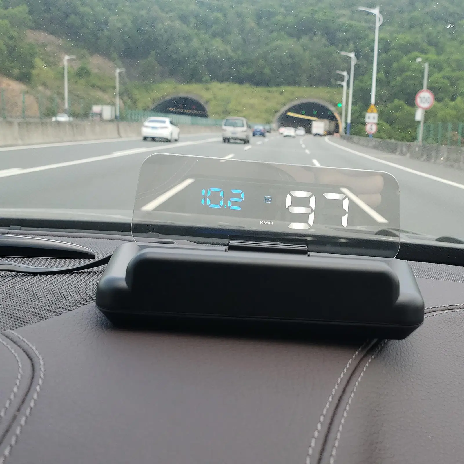 Head up Display Water Temp Alarm Overspeed Alarm Smart Tired Alarm 3D HUD Projection Windshield Projector for All Cars