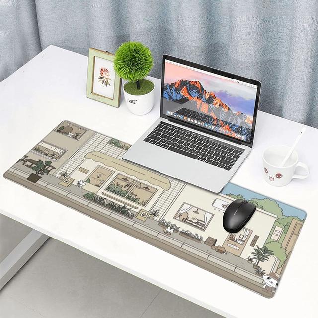 Cute Desk Mat Kawaii Mousepad Bunny and Bear Cute Anime