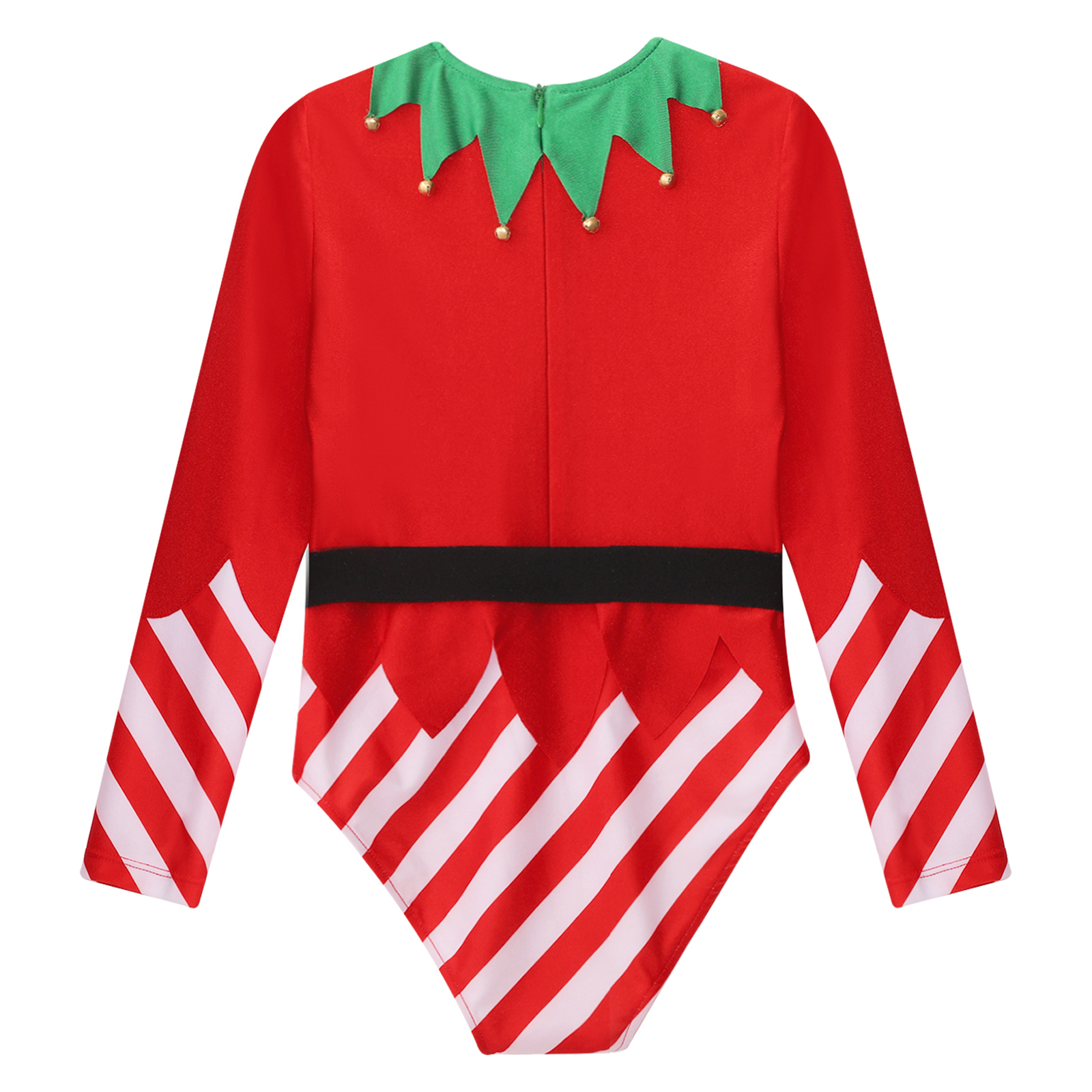 Kinder Mädchen Weihnachten Elf Santa Kostüm Langarm Streifen Gymnastik Trikot Ballett Tanz Overall Weihnachten Neujahr Party Tanz kleidung – Detail 11