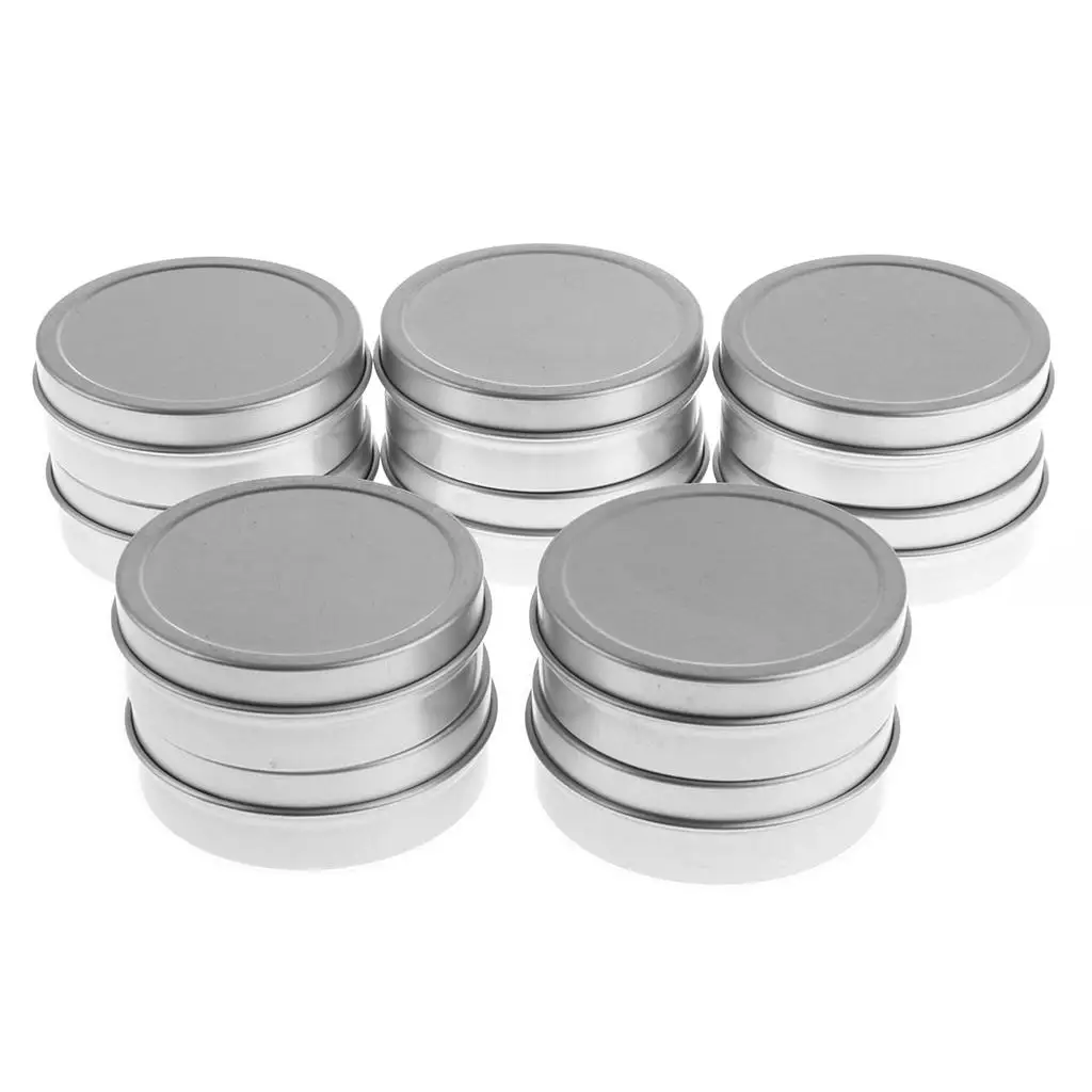 10pcs 60ml Empty Round Lip  Tin Containers Bottle Case with Lid