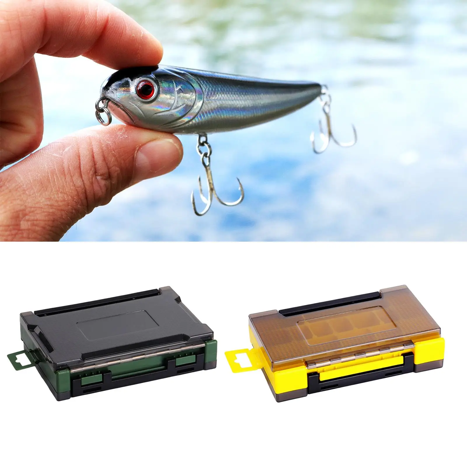 Double Sided Fishing Tackle Box Removable Dividers for Small Accessories Fly Fishing