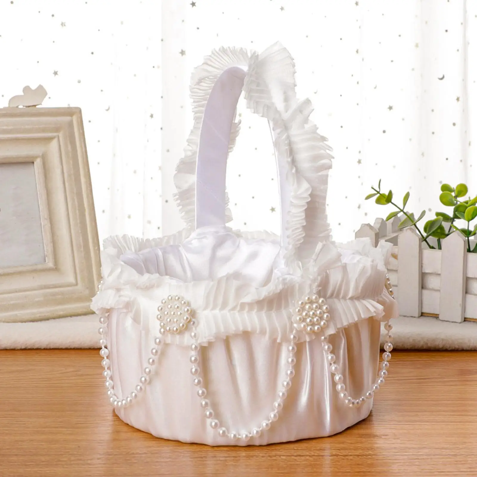 Elegant Wedding Flower Basket Love Symbol Fruit Candies Container Bridal Accessories Party Centerpiece Decoration