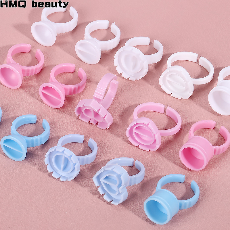 Best of Wholesale 50 / 100Pcs Disposable Eyelash Extension Glue Rings, Eyelash Extension Glue Holder Holder Glue Container Tattoo Pigment Reviews & Tips