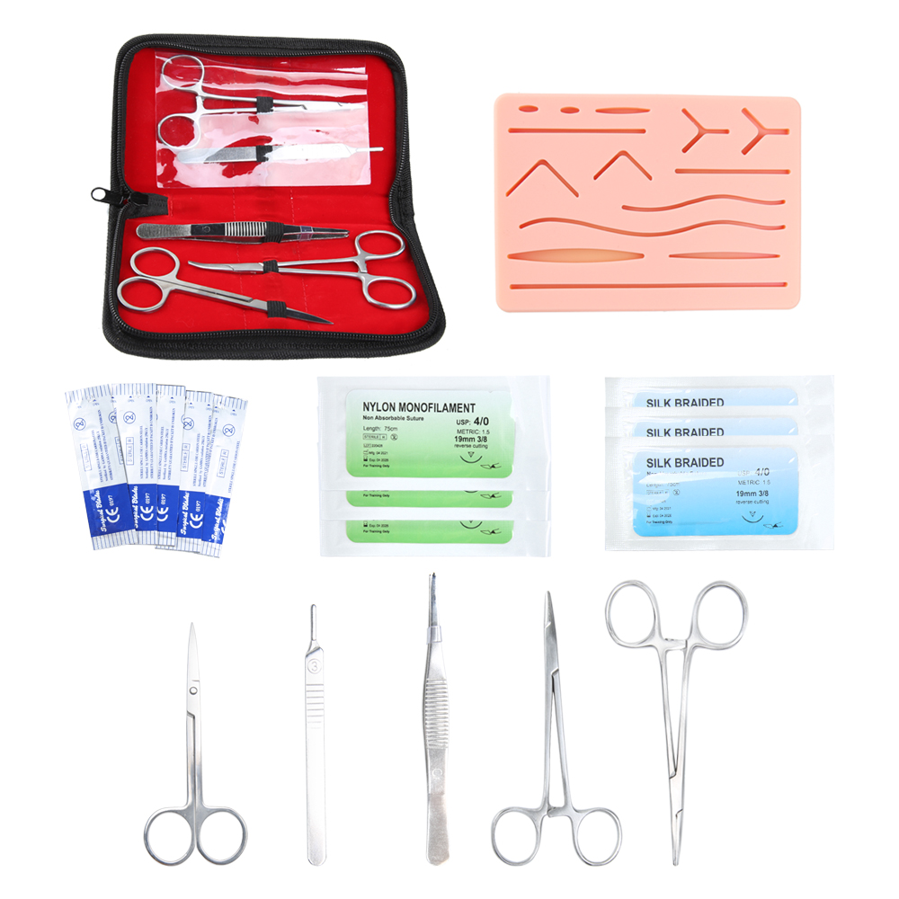 Best of 17Pcs / Set Silicone Suture Pad Kit Skin Medical Sugical Suture Practice Model Trainer Set With Tools Set Reviews & Tips