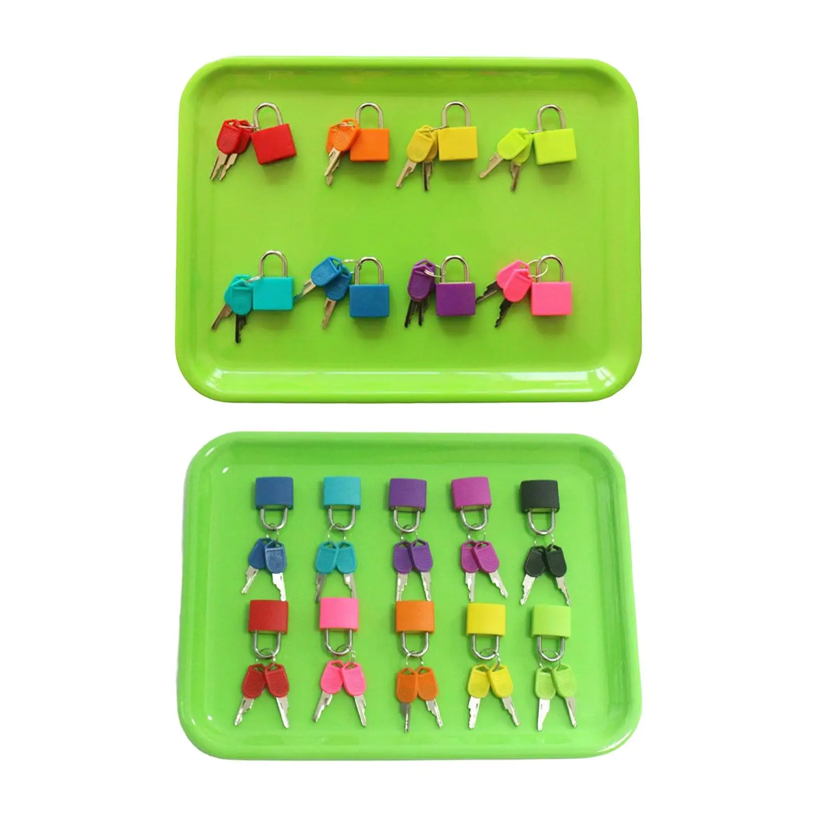 Montessori Locks Keys Tray Set Color Matching Game for Kids Girls