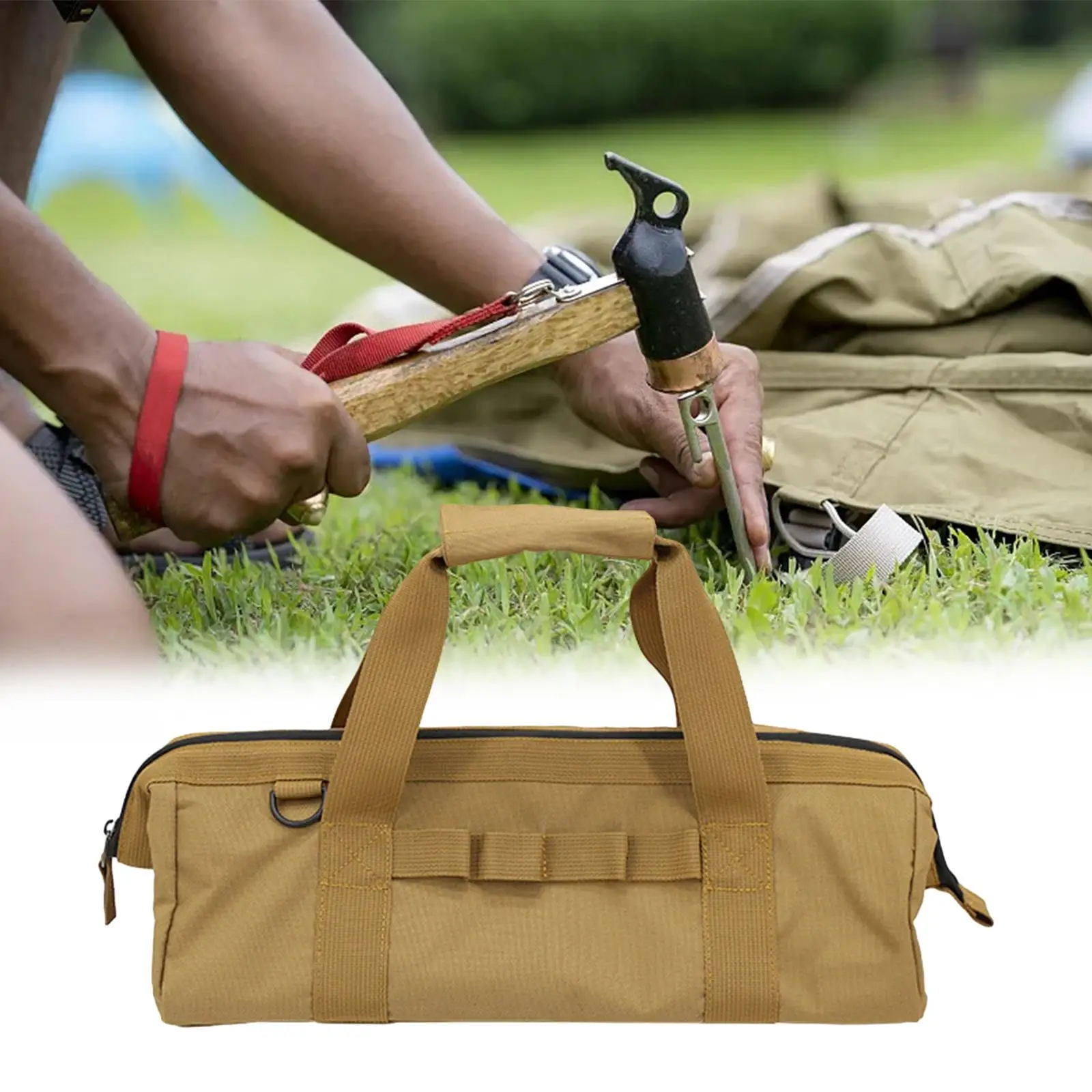 Large Capacity Bags Multi Tools Storage Bag Oxford Cloth Reusable Tent Pegs Pouch for Picnic Backpacking Fishing Outdoor Travel