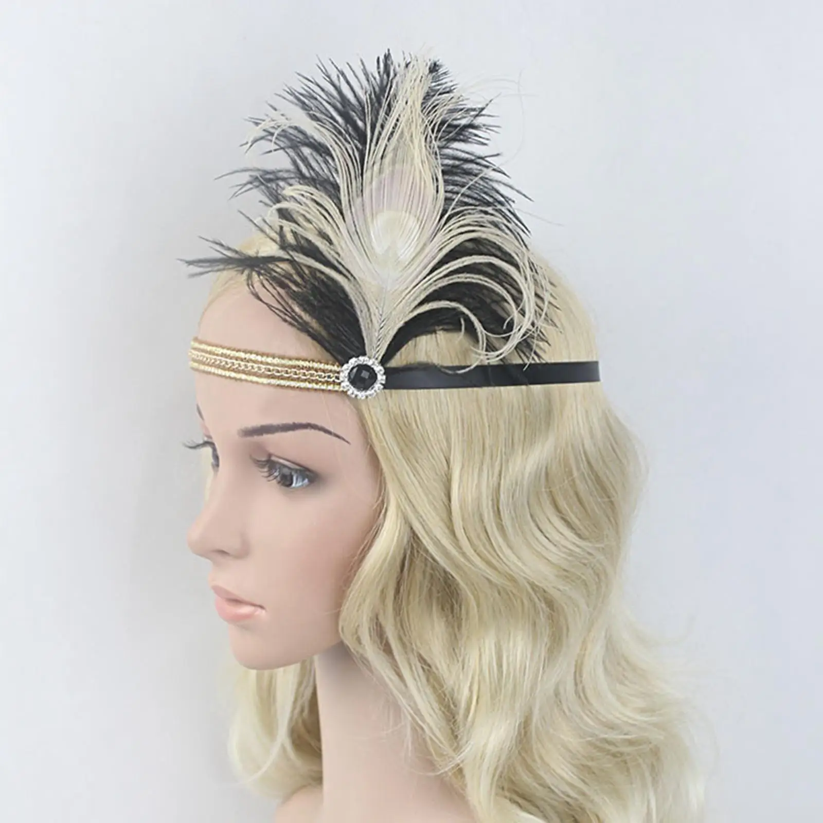 Flapper Headband Female Costume Headwrap for Cocktail Wedding Bride Carnival