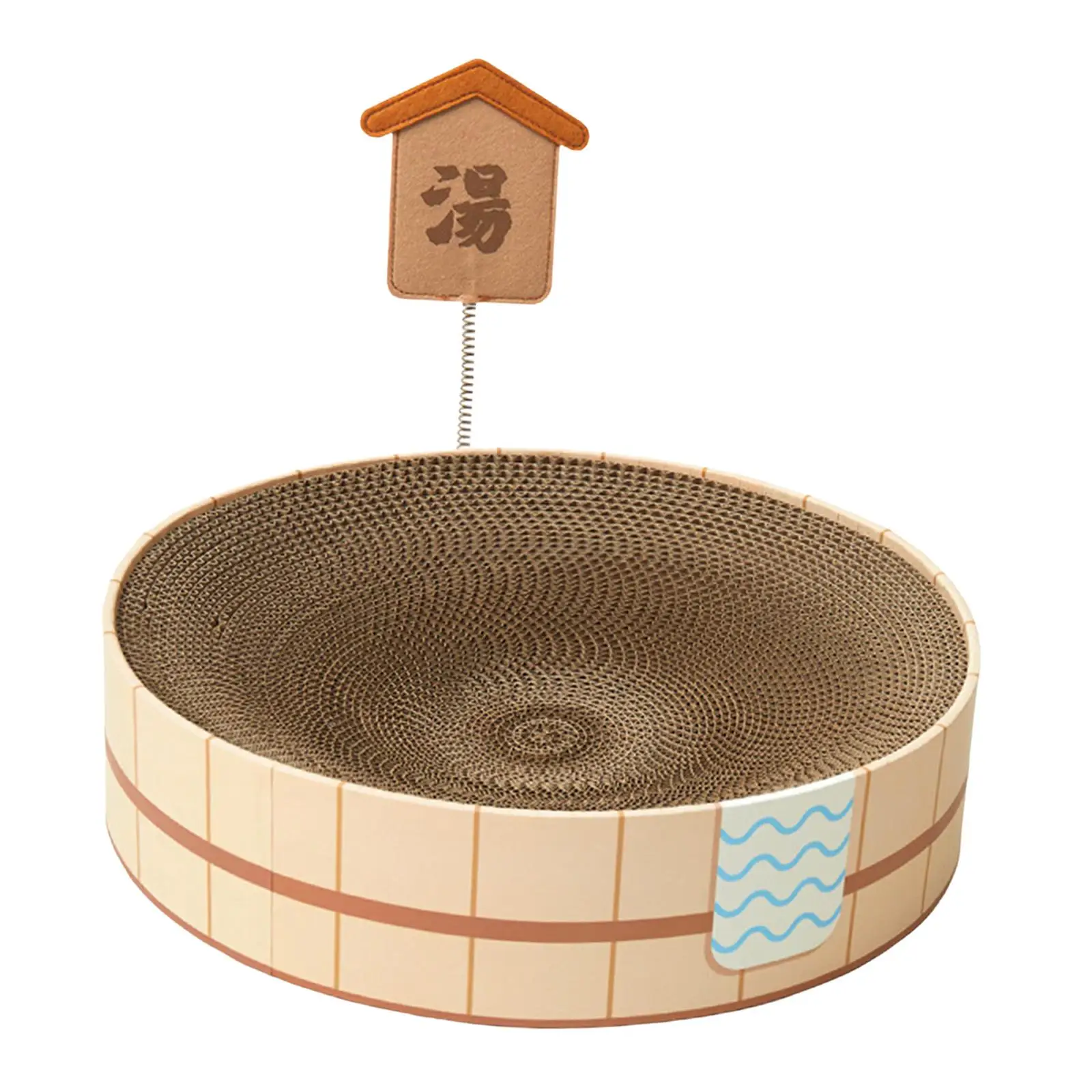 Round Cat Scratcher Cardboard Lounge Bed Cat Scratcher Bowl Sofa Corrugated Scratch Pad for Small Medium Large Cats Playing