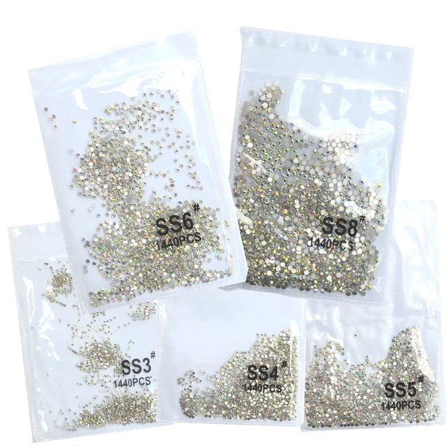 Best of SS3-ss8 1440pcs Clear Crystal AB Gold 3D Non HotFix FlatBack Nail Art Rhinestones Decorations Shoes And Dancing Decoration Reviews & Tips