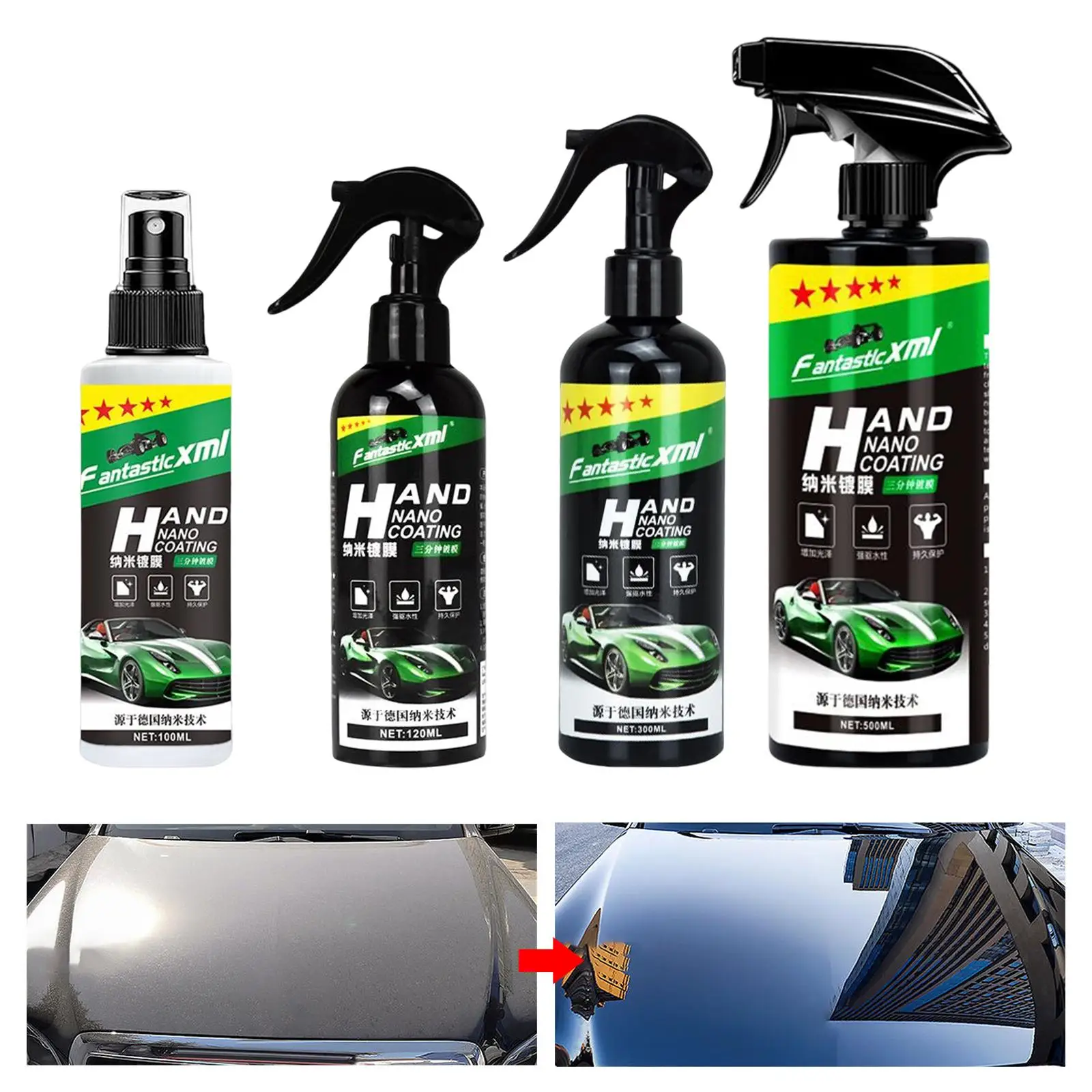 Nano Ceramic Spray Coating Plated Crystal Liquid Hydrophobic Car Top Coating Paint Protect Polish Liquid Spray Self Cleaning