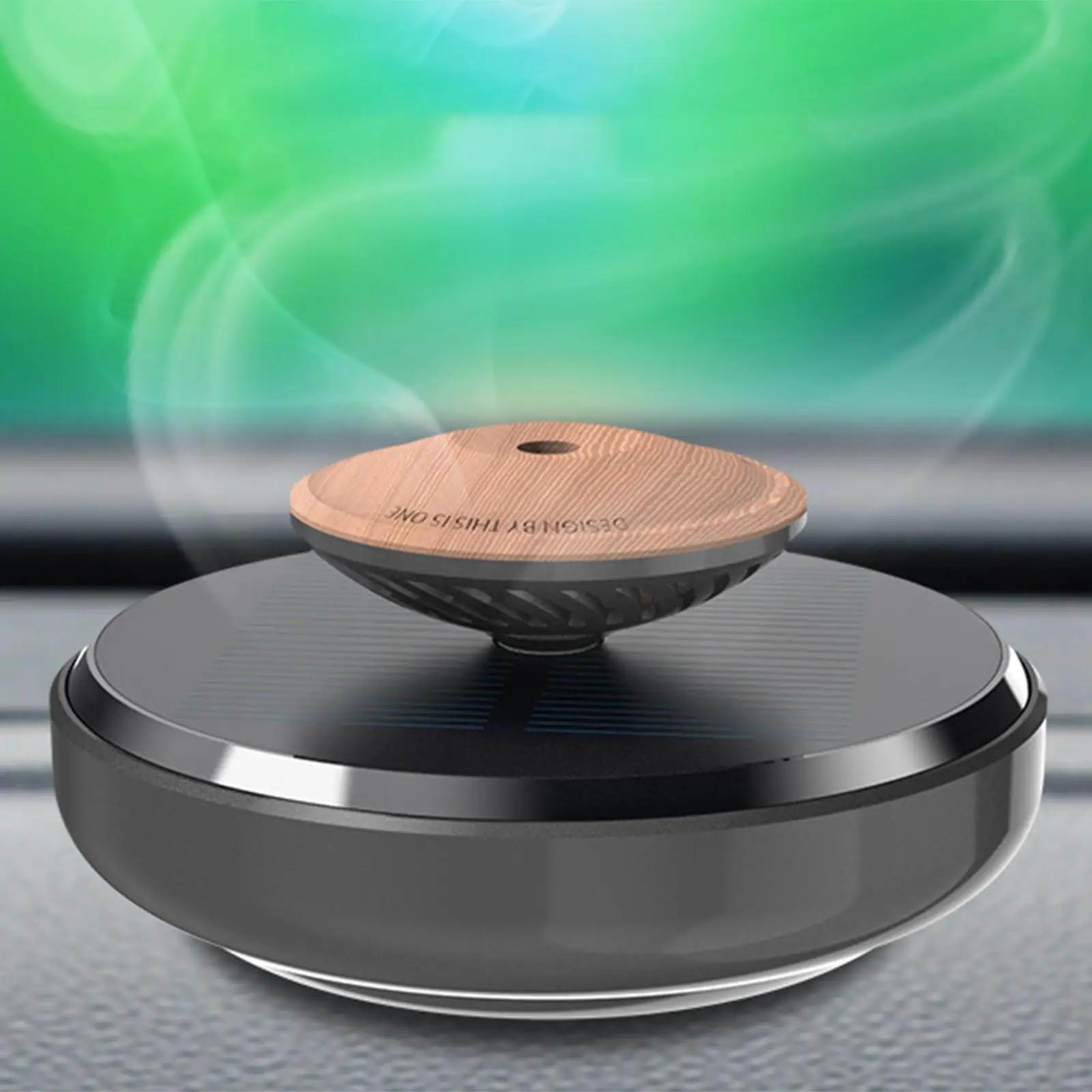 Car Solar-Powered Aromatherapy Diffuser Rotating for Home Office Ornament 10x3cm