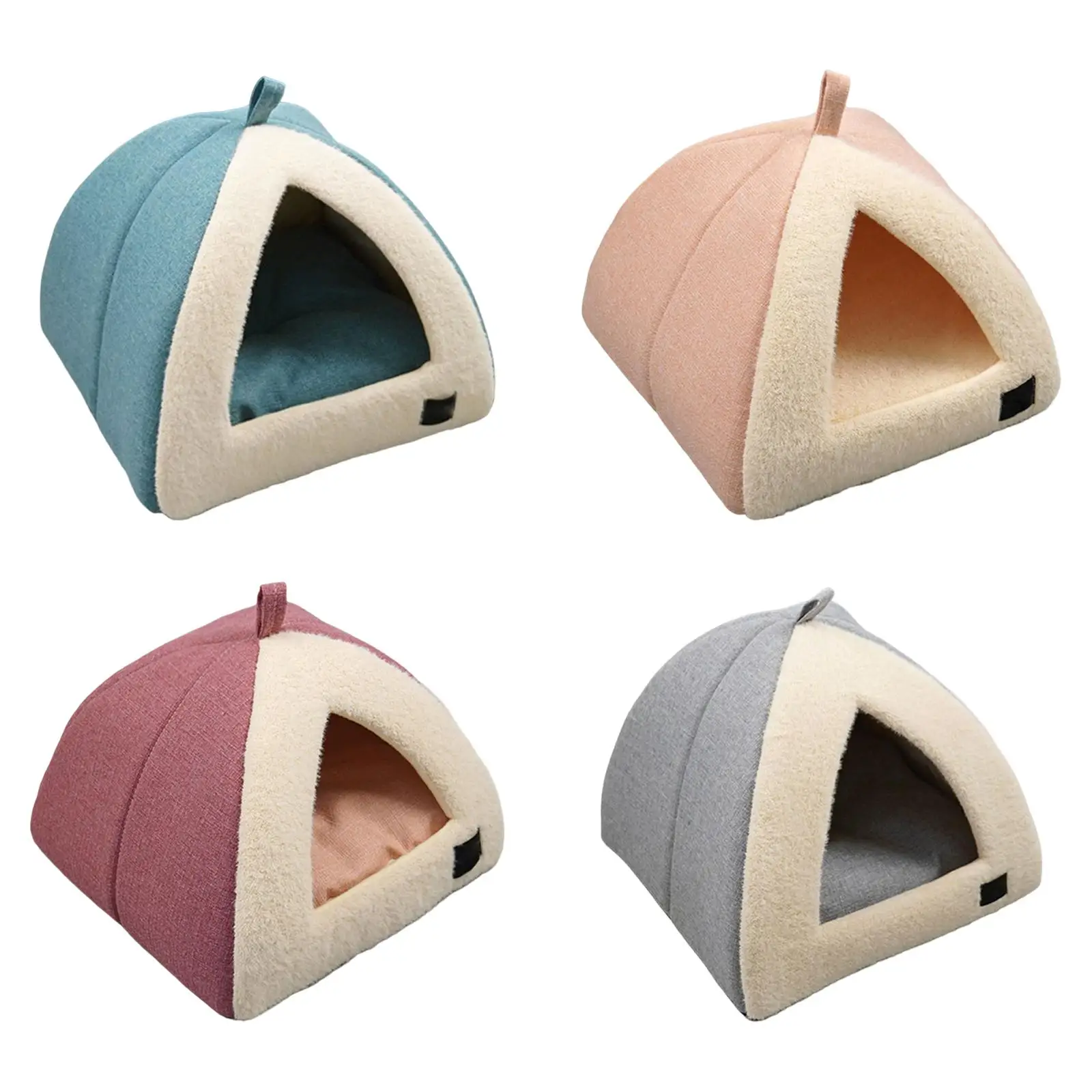 Cat House with Pad Pet Tent Nonslip Kennel Cave Bed for Small Animals Kitten