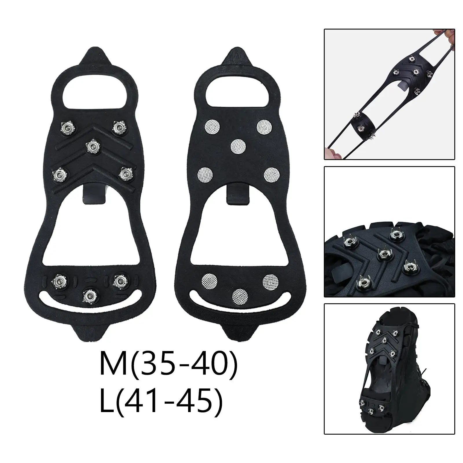 Crampons Spikes Grips Non Slip Traction Chain Claws 1 Pair 8 Spikes Crampons for Mountain Roads Outdoor Hiking Winter Mud Roads