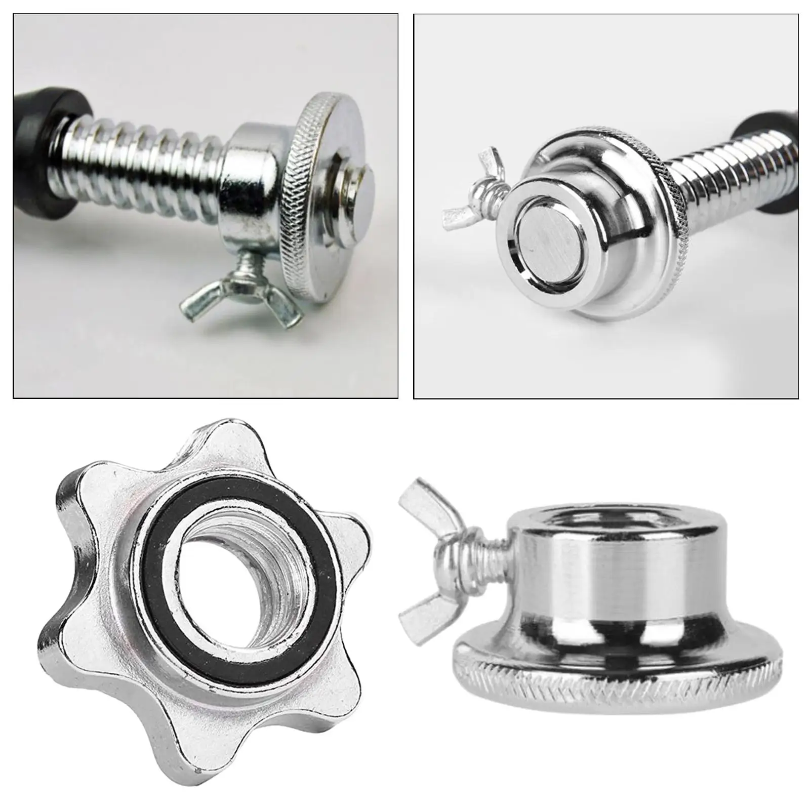1inch Dumbbell Spin Lock Bar Hex Nut Barbells Fixed Clamps Clips Collar