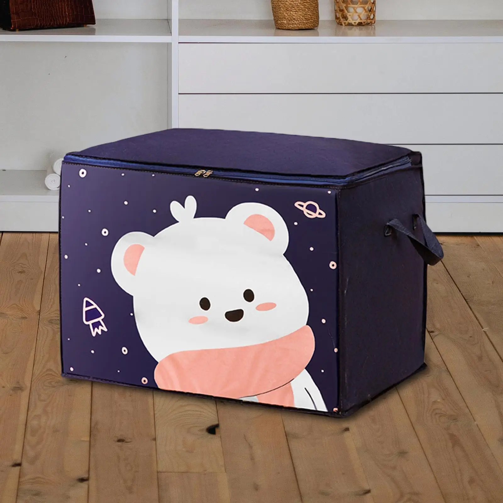Quilt Blanket Storage Bin Container Closet Organiser Foldable Blanket Storage Bag for Blanket Clothes Quilts Bedroom Clothing