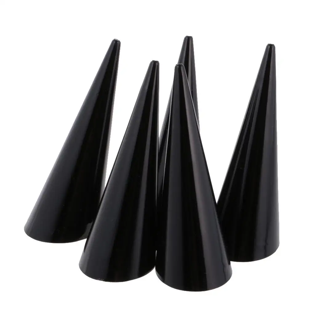 5 Piece Plastic Finger Cone  Stand Jewelry Display Holder Showcase