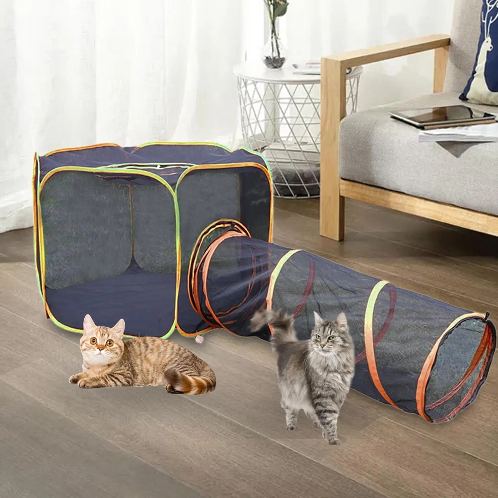 Playhouse Cats Cube Portable Outdoor Indoor Playground Cat Enclosures Cat Tent Tunnel Pet Playpen for Rest Dog Ferrets Small Pet