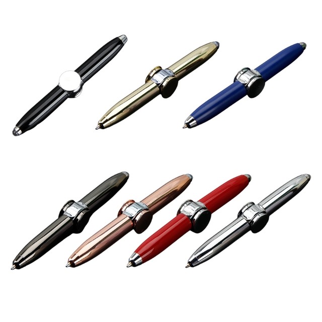 Fidget Pen Fidget Toys Pen for Anxiety Stress Relief Fidget Ballpoint Pens for School Kids Adult Fidget Spinner Ballpoint LED Pen, Size: 10.3cm*1.1cm