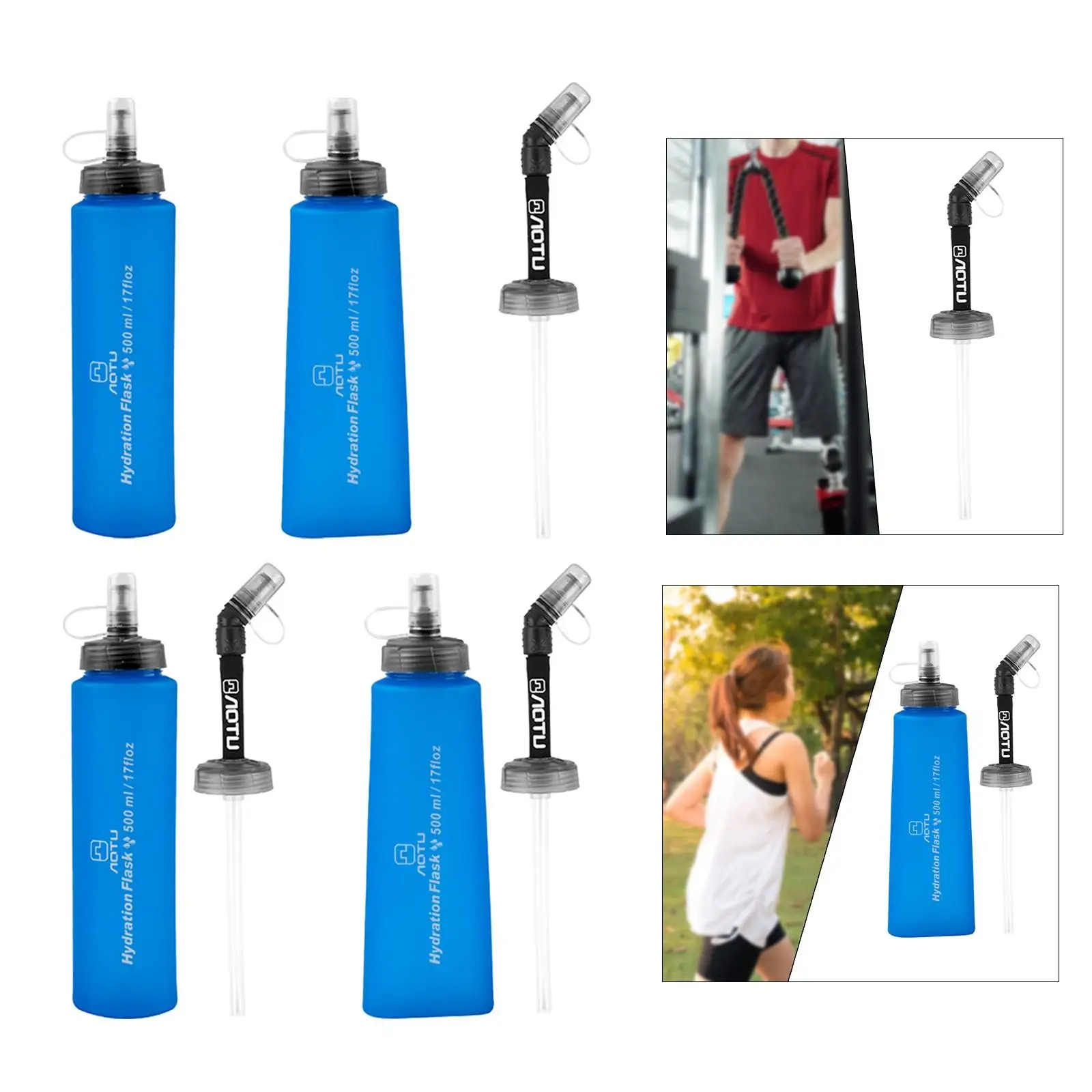 Reusable Bladder Water Reservoir Bag Water Bottle Drink Container 500ml for Hiking Climbing Outdoor, Sport ,Running