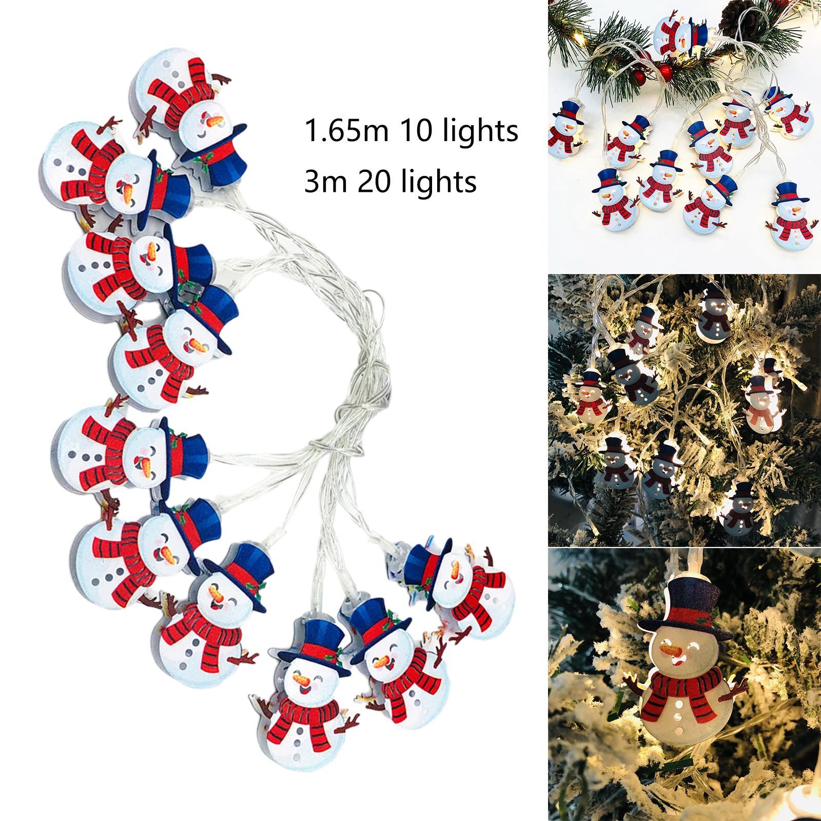 LED Christmas Snowman String Lights Lighting Ornament Night Lights Fairy Lamp for Xmas Tree Yard Bedroom Kitchen Decoration