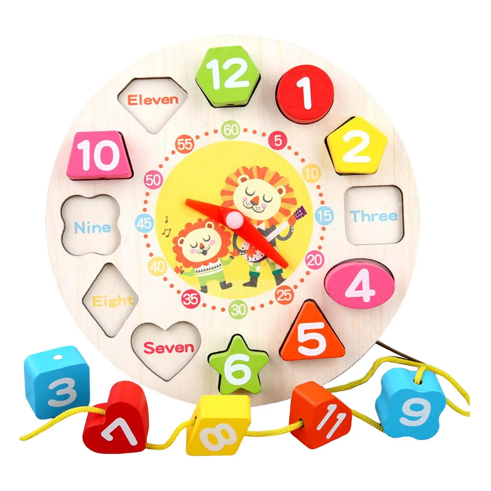 Wooden Sorting Clock Early Educational Toy Matching Game for Girls Kids Boys