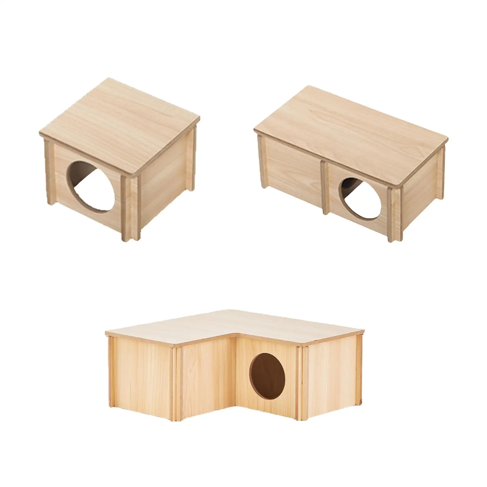 Wooden Hamster House Solid Wood Exploration Toy for Dwarf Hamster Mouse Rat