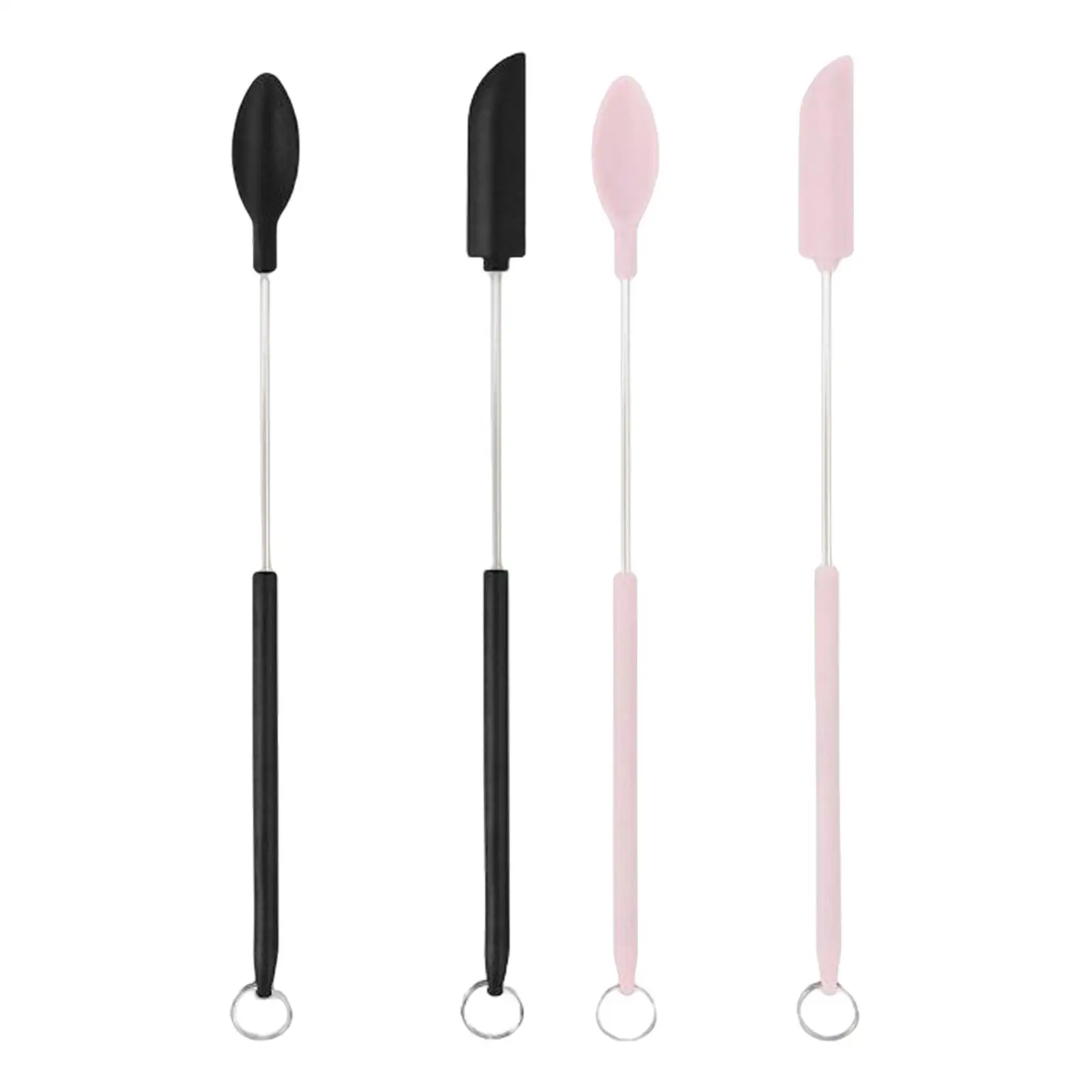 4Pieces Telescopic Mini Silicone Spatula Set Small for Household Cooking