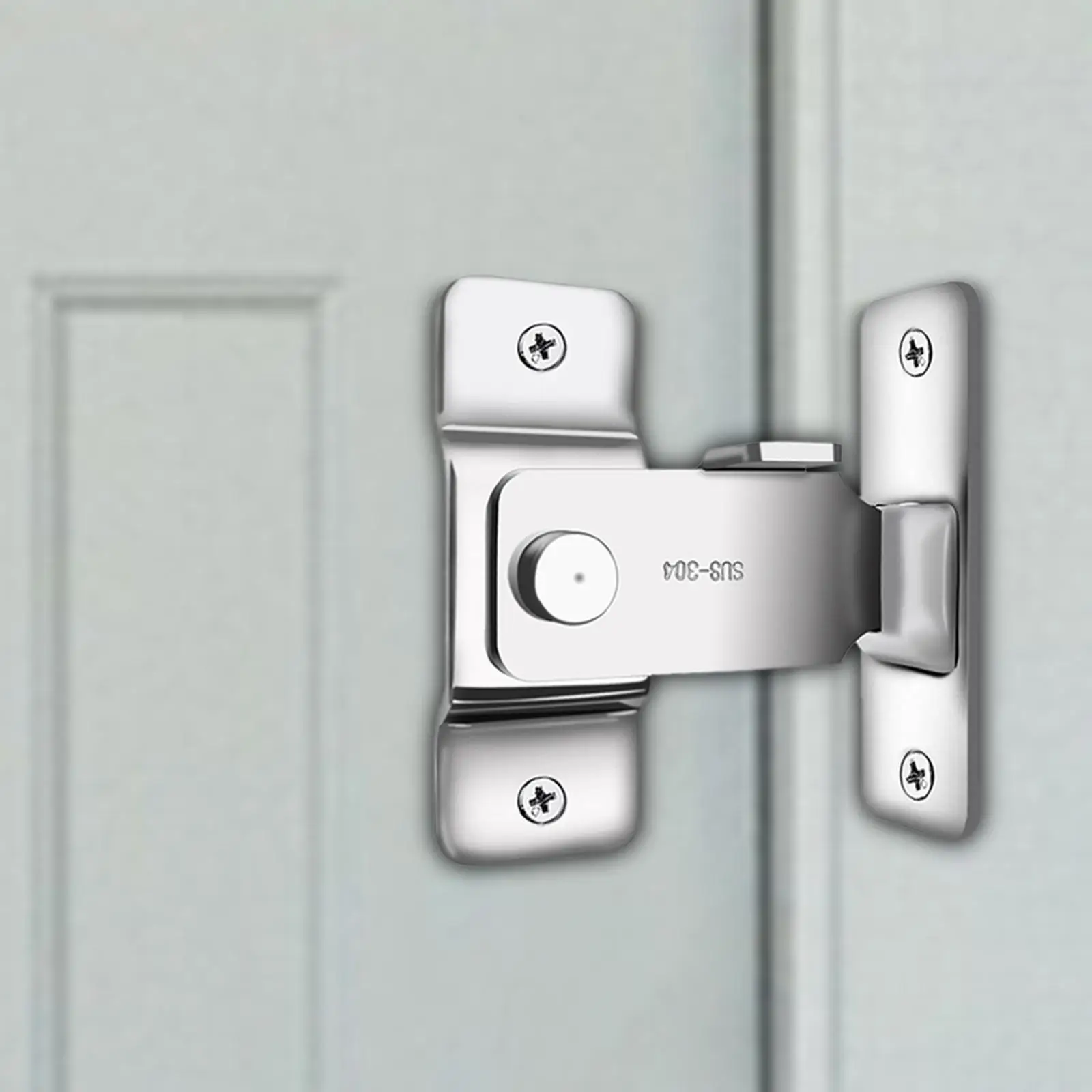 Stainless Steel Barn Door Lock Toilet Door Latch Right Angle Sliding Door Buckle Door Hardware Home Improvement