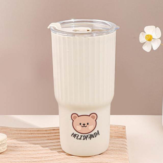 650ml blank plain reusable plastic coffee cup travel coffee mug hot cup hot  drink cup to go Silicone Small Bear - AliExpress