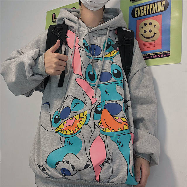 Y2k Cartoon Disney Stitch Funny Hoodies Women Harajuku Cute Lilo and Stitch  Anime Sweatshirt Manga Streetwear Hoody Female Kids - AliExpress