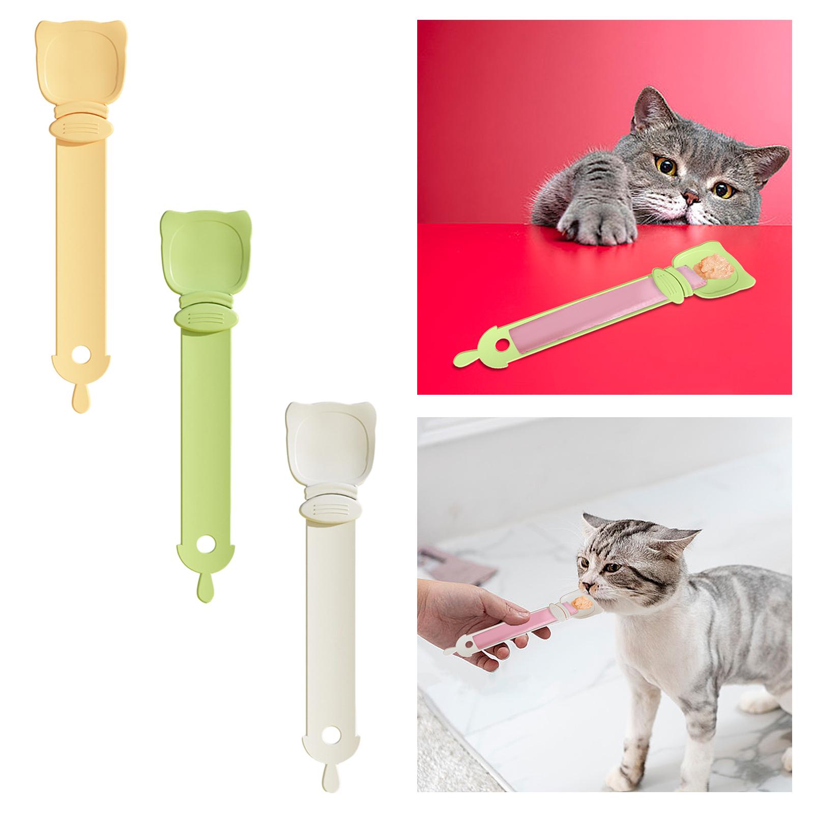 Cat Strip Squeeze Spoon Easy to Use for Kitten and Puppy Multi Use Easily Press Pet Food Spoons Pet Canned Spoon Pet Feeder