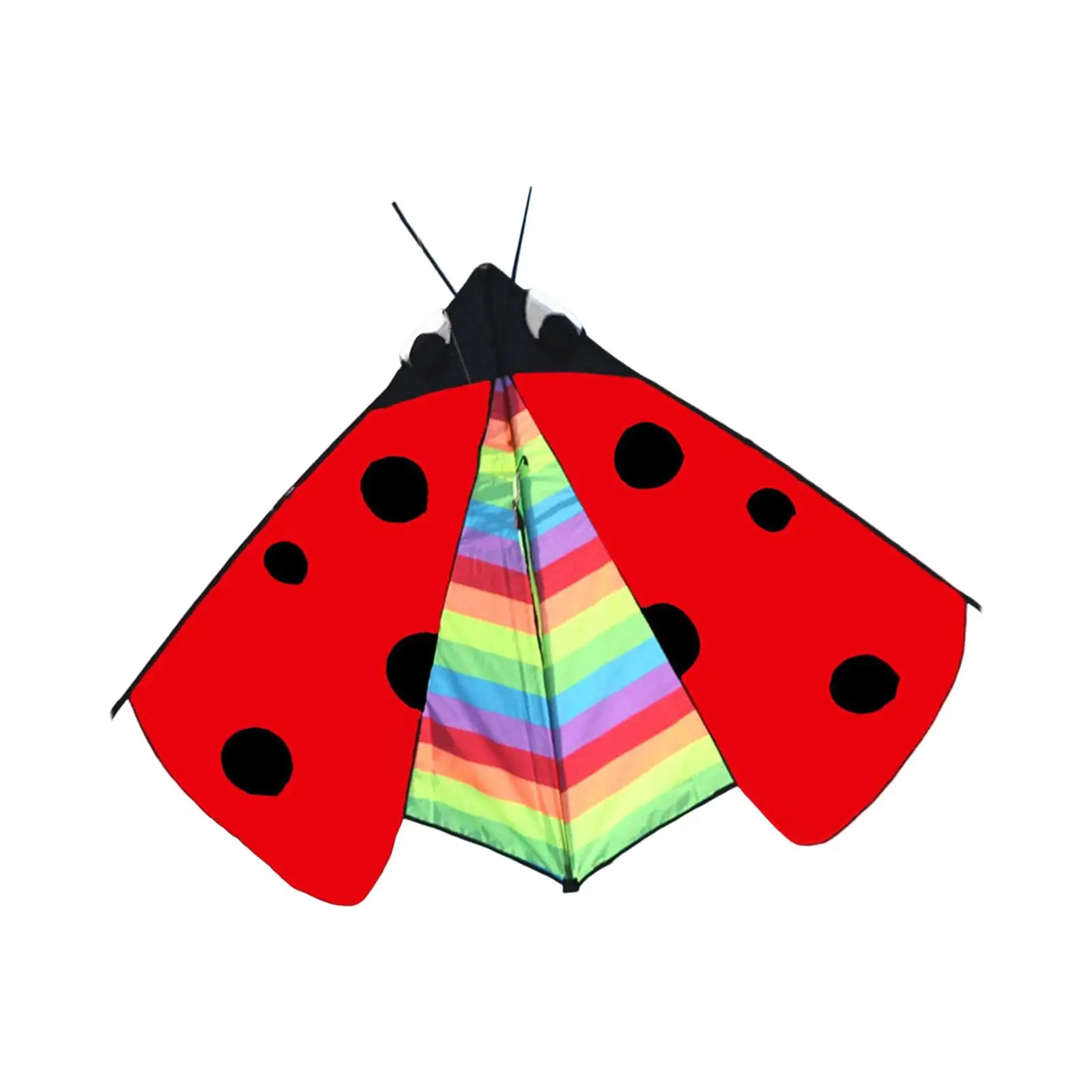 Large Delta Kite Fly Kite Single Line Easy Flyer Novelty Triangle Ladybug Kite for Park Outdoor Garden Beach Family Trips