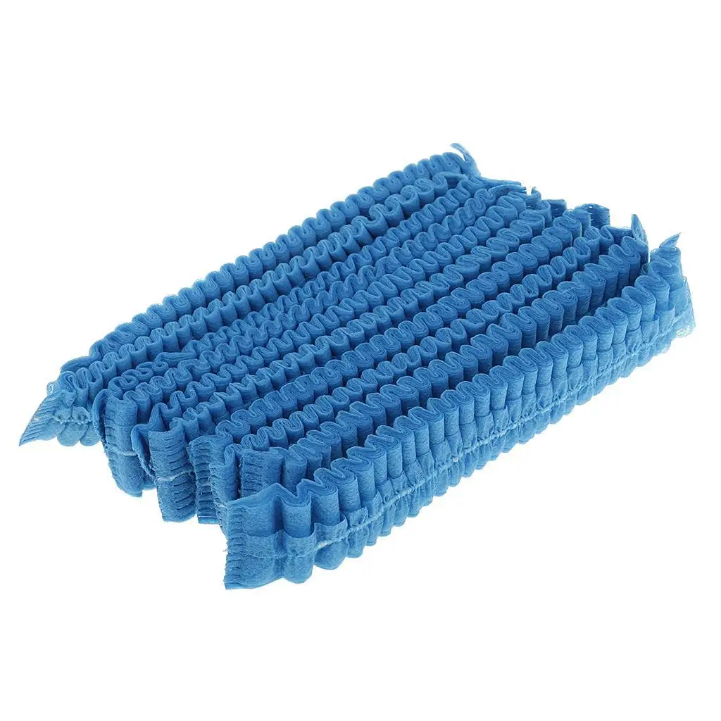 10 Pieces Blue Disposable Caps, Hair Net Covers, Elastic  Size, for Cosmetics, Beauty, Kitchen, Cooking, Home Industries, 