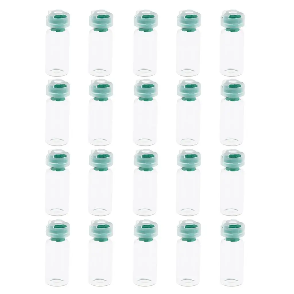 20Pcs Empty Sterile Glass Sealed Vials Bottles Containers 10ml