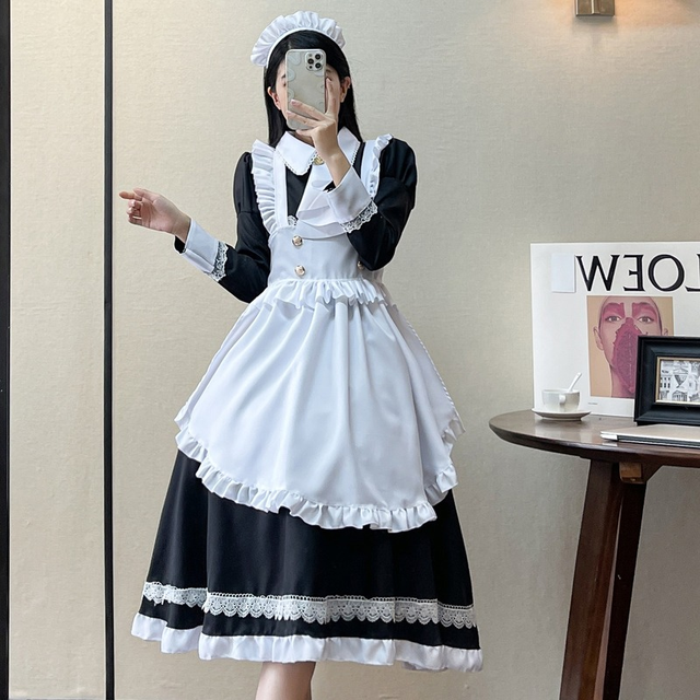 3 Estilo Clássico Britânico Empregada Doméstica Papel Jogar Japonês Kawaii  Anime Dos Desenhos Animados Avental Roupas De Empregada Doméstica Plus Size  Amor Ao Vivo Fantasias Cosplay - Trajes De Cosplay - AliExpress