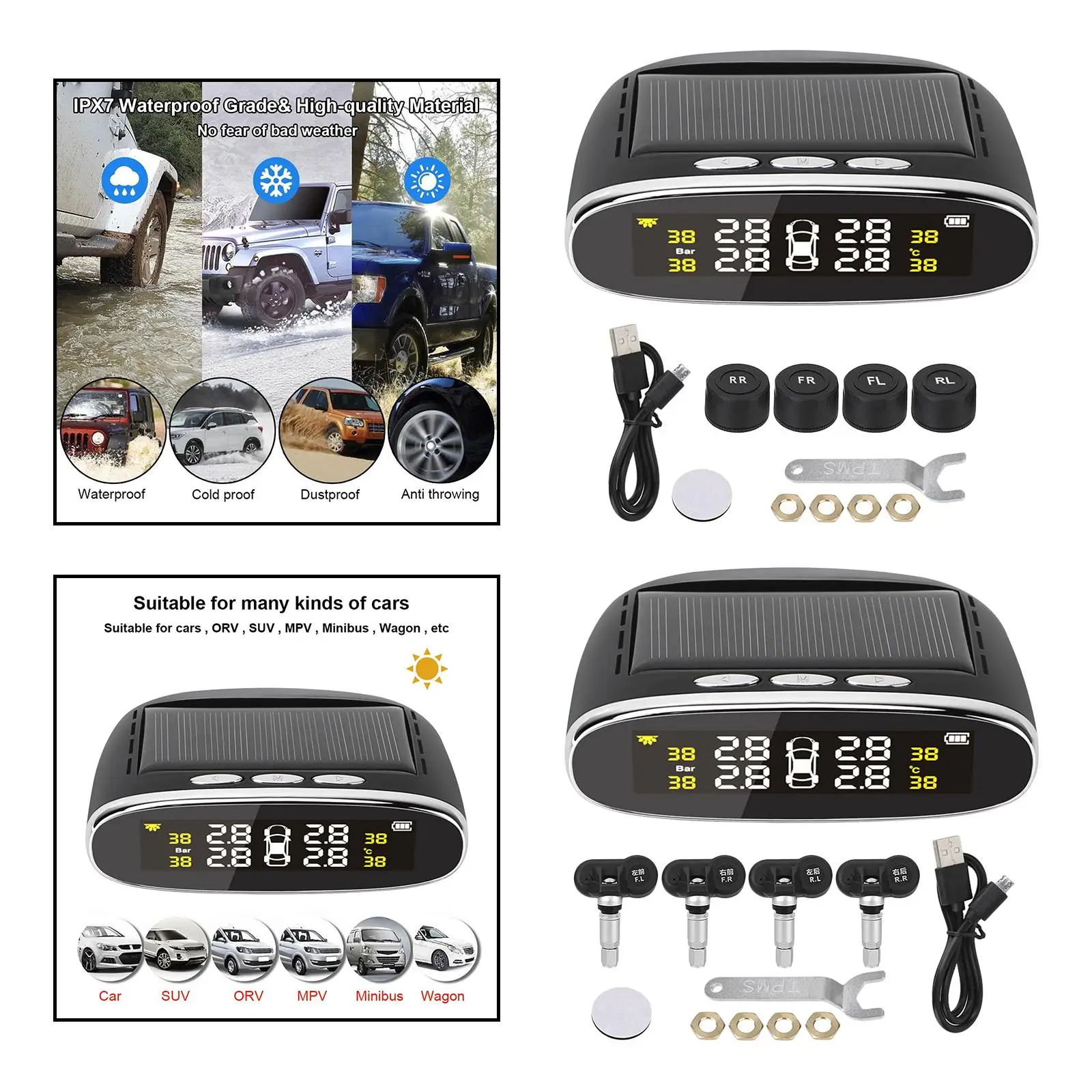 Auto SUV Car Tire Pressure Monitor Tyre Detection System Detect