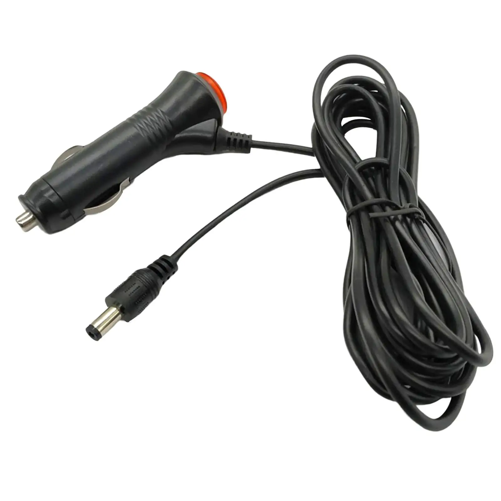 Car Cigarette Lighter Charger Cord 12V 24V 5.5Mmx2.1mm with LED Power Supply Cable for Truck DVD Player Van Bus