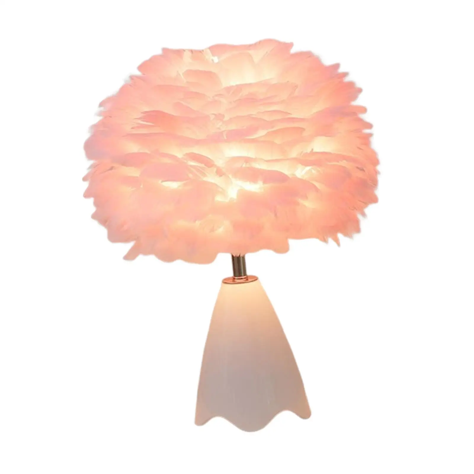Feather Shade Table Lamp LED Desk Lamp Desk Night Light for Bedroom Bedside Home